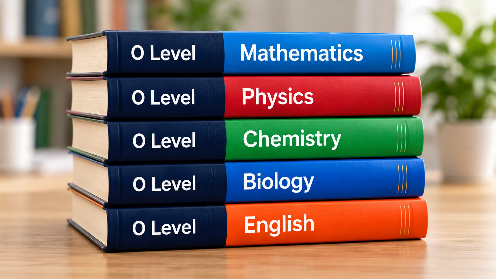 O Level Mathematics, Physics, Chemistry, Biology and English books